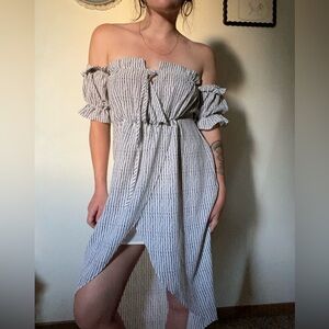 Striped Off-Shoulder Dress